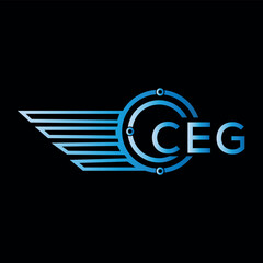 CEG logo, letter logo. CEG blue image on black background. CEG technology Monogram logo design for entrepreneur best business icon.
