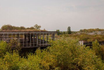 Old abandoned unfinished glass hospital in the Croatian capital Zagreb
