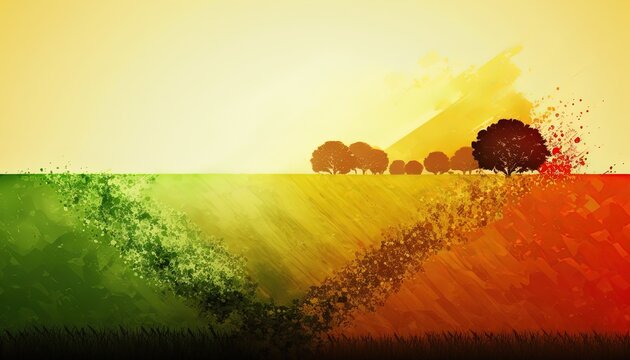artistic style illustration of agriculture plantation theme abstract background, Generative Ai