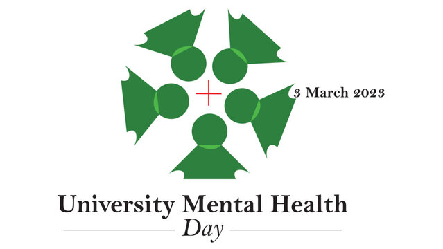 University Mental Health Day 3 March 2023 (Vector Illustration)