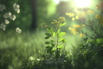 Obraz premium green leaves in the forest
