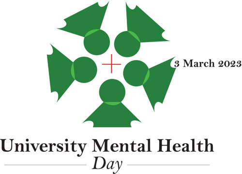 University Mental Health Day 3 March 2023 (Vector Illustration)