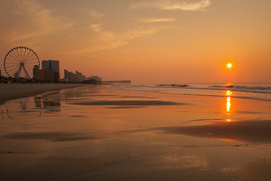 Sunrise on Myrtle Beach on the Grand Strad of South Carolina