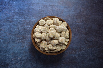 Revadi Indian traditional sweet made from sesame seeds