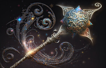The Wizard's Silver Staff of Entrancing Enchantment Generative AI