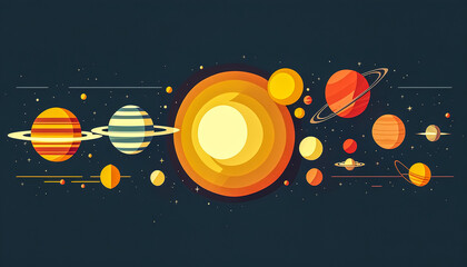 Planets of the solar system, generative AI.
