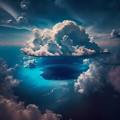 Naklejka premium Clouds beautiful in the sky Generative Ai