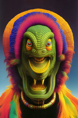 Crazy Colorful Alien - Generative AI