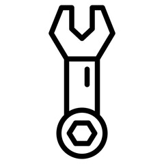 wrench line icon style