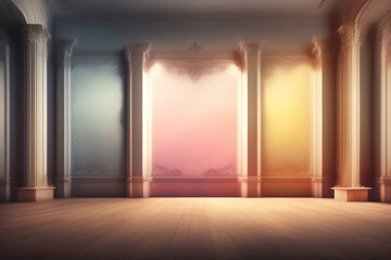 Generative AI: colorful background with stage wallpaper or design