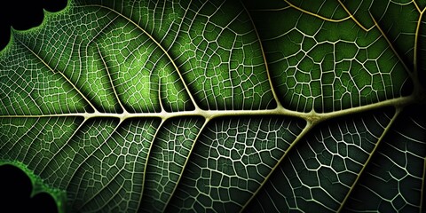 Green Leaf Texture Close up Background Generative AI
