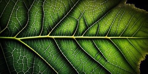 Green Leaf Texture Close up Background Generative AI