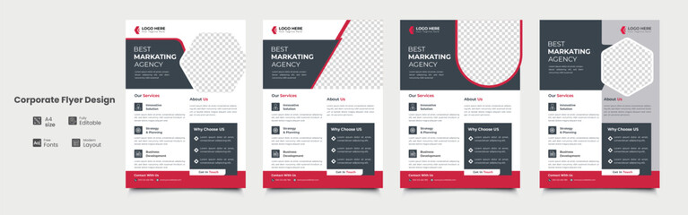 corporate flyer design template, marketing, business proposal, promotion, advertise, publication, vector illustration template in A4 size