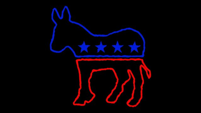 Wiggling Democratic Donkey Drawing - Color