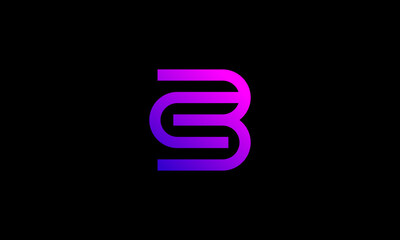 S B modern one line logo