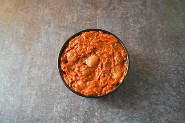 Indian traditional spicy shallot pickle