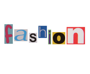 word fashion from cut magazine colored letters