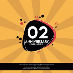 Vector 02nd years anniversary design template abstract vector template illustration
