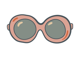 Pink sunglasses cute vector illustration. Glasses isolated on white background. Clipart. Vector illustration
