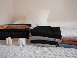 clothing organization for travel suitcase