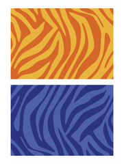 Zebra Print stripes abstract background orange black. Vector of animal fur print.