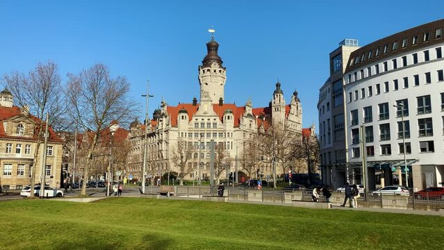Leipzig, Germany new town hall building in the city center