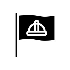 Fototapeta premium icon Labor Day with concept flag and helmet. editable file, vector illustration.