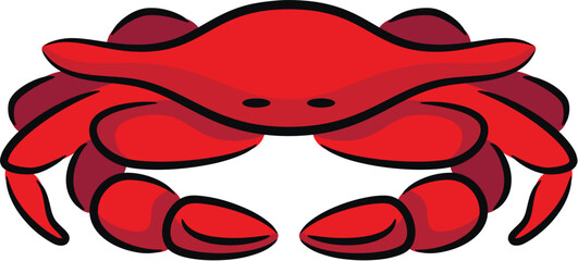 Illustration of a red crab cartoon, isolated © Talli