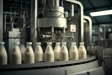 Milking the Goodness: Inside a Milk Factory. Ai generated.