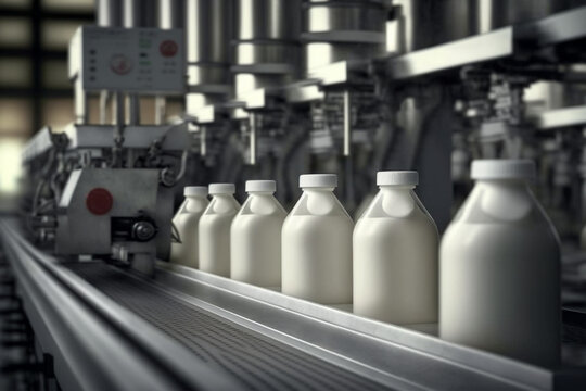 Milking the Goodness: Inside a Milk Factory. Ai generated.