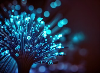 Fiber optic cables. Concept for internet, network and technology. Generative AI.