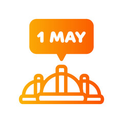 icon Labor day with concept Helmet and 1 may. editable file, vector illustration.
