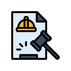 icon labor Legal document, legality, labor rights, law. editable file, vector illustration.