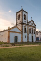 Fototapeta na wymiar Paraty, Brazil. Church of Santa Rita. Historic downtown. Colonial city founded in 1667. National Historic Heritage.