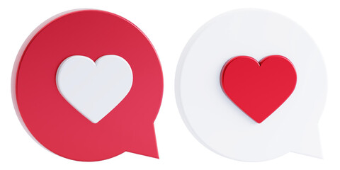 heart like icon, love post social media notifications isolated.
