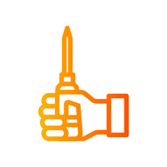 icon Labor Day with concept hand holding screwdriver. editable file, vector illustration.