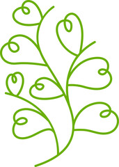 green leaves and branch line illustration
