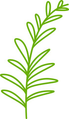 green leaves and branch line illustration
