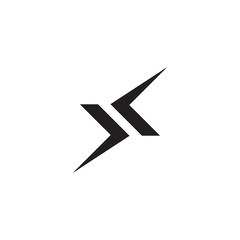 Letter X slice arrow shape monogram logo