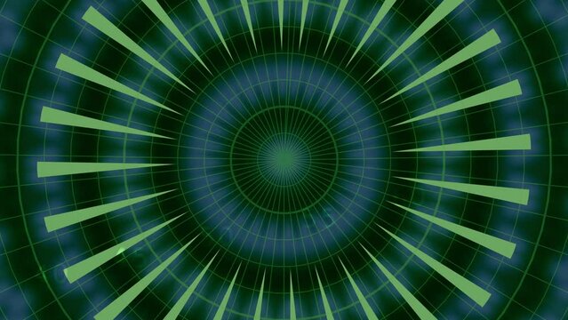 Kaleidoscope green and blue pattern 