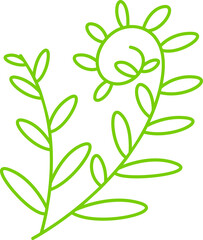 green leaves and branch line illustration
