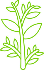 Fototapeta na wymiar decorative leaves and plant line illustration