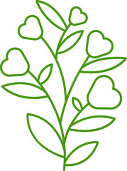 leaves and branch line illustration