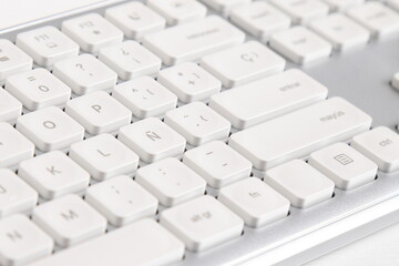 White spanish keyboard, pc equipment