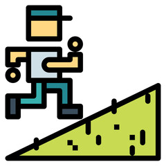 trail running filled outline icon style