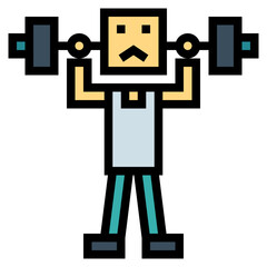 weight training filled outline icon style