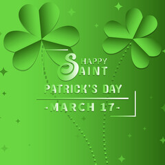 St patricks day four petal clover leaves background