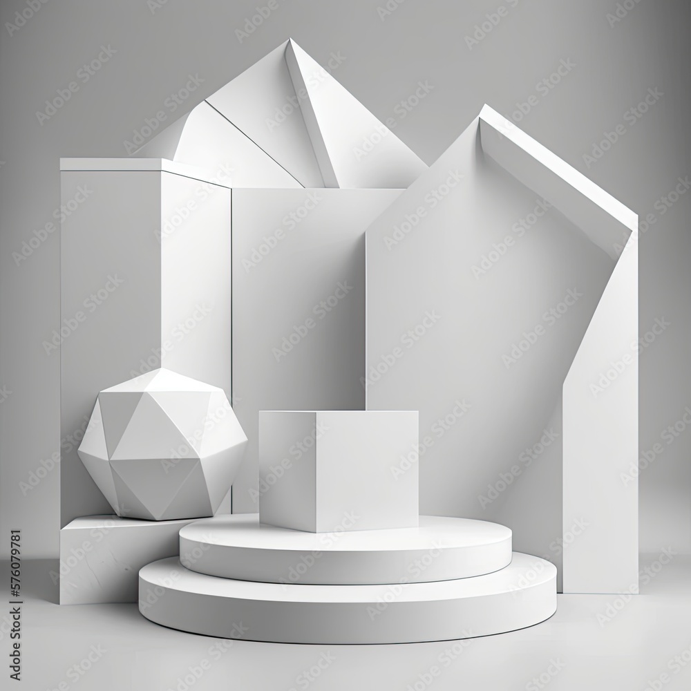 Poster abstract 3d rendering of product showcase with light effects