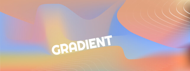 Abstract blurred gradient background. Modern geometric backdrop. Muted retro palette. Banner, poster template with mesh gradient. Vector illustration