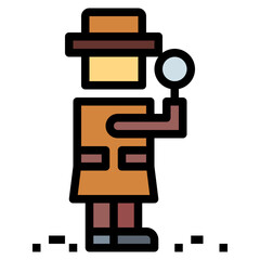 detective filled outline icon style